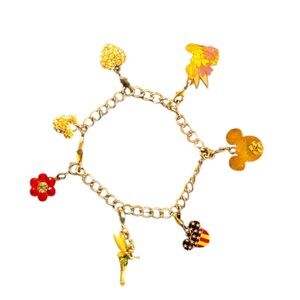 Vintage Disney Tinker bell and Mikey Mouse Charm Bracelet.